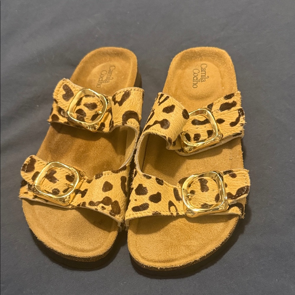 Women’s Leopard Print Sandals, like new